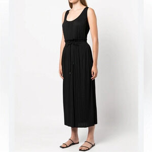 A.L.C. Black Val Pleated Maxi Dress Small